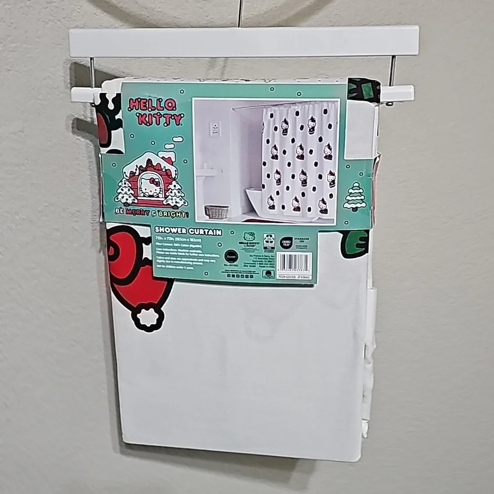 Hello Kitty Christmas Shower Curtain Red & Green HK with Presents 72